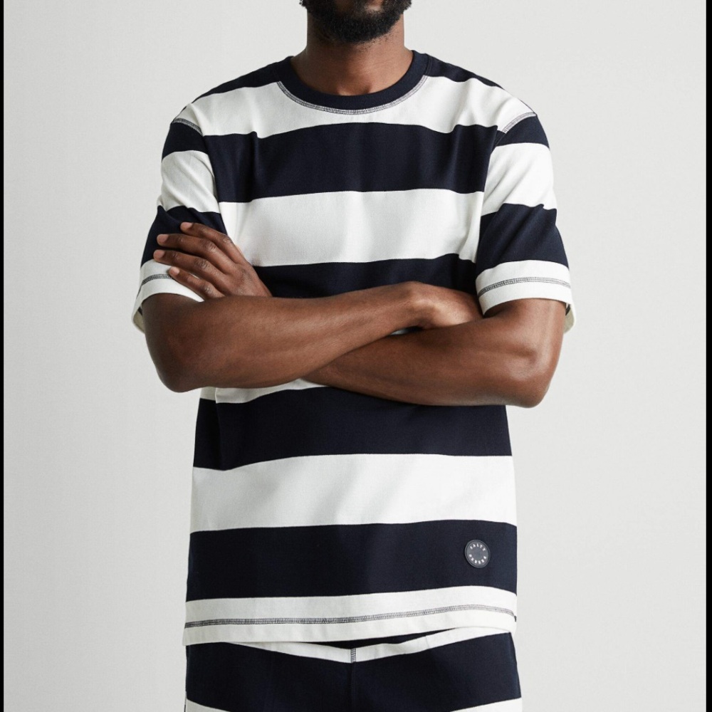 Zara Navy and White Stripped T-Shirt